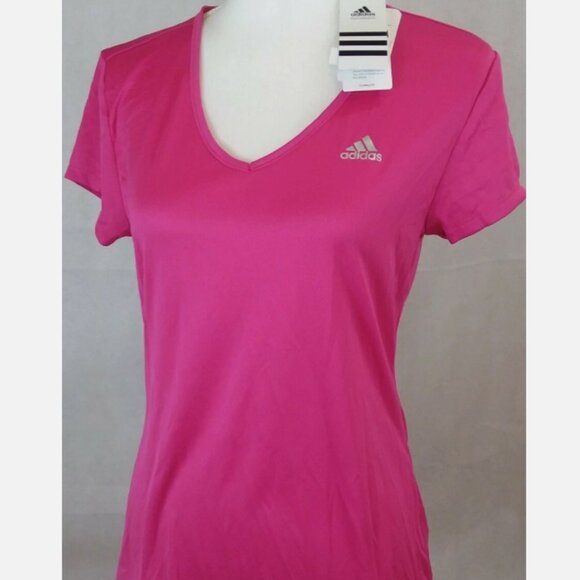 Women's adidas V-Neck Performance T-Shirt - Picture 2 of 5